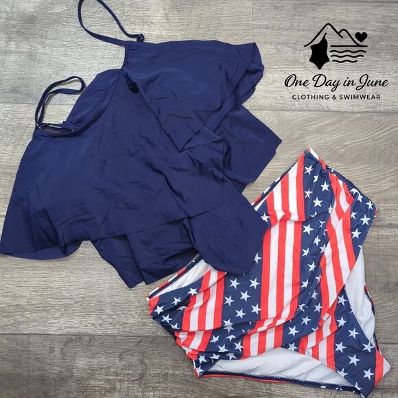 Charmleaks Plus Size Flounce High Waist Bikini Swimsuit Size XXL - Picture 3 of 6